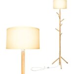 Dreamade lampadaire sur pied avec 6 crochets vtements lampe  pied avec trpied en pin&abat - jour ...