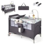 Lit bb 5 en 1 berceau portable lit parapluie pliable avec table  langer matelas bote  musique jouets ...