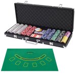 Dreamade malette professionnelle de poker coffret de poker en aluminium avec 500 jetons laser 2 paquets ...