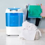 Dreamade mini machine  laver avec essoreuse mini lave - linge semi automatique  cuve unique charge ...