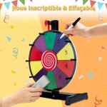 Dreamade roue de fortune 30cm avec 10 emplacements roue de prix avec stylo effaçable et gomme pour loterie ... Dreamade roue de fortune 30cm avec 10 emplacements roue de prix avec stylo effaçable et gomme pour loterie ...