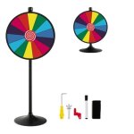 Dreamade roue de fortune dia 60 cm avec 14 segments roue de prix r�glable avec base stable et stylo effa�able ...
