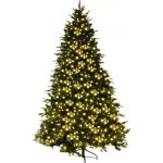 Dreamade sapin de nol artificiel 210cm pommes de pin pieds en fer et feuilles en pe dcoration pour ...