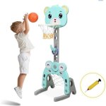 Dreamade support de basket multifonctionel pour enfant avec but de football & jeu d?anneaux hauteur rglablepo ...
