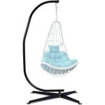 Dreamade support de chaise hamac forme c en acier charge maximale 150 kg avec base robuste noir d�coration ...