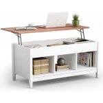 Dreamade table basse avec plateau relevable en bois&compartiment de rangement 1045x49x48cm pour salonchambrebu ...