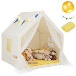 Dreamade tente enfant interieur avec tapis en coton lumi�res etoil�es et double rideaux en forme de ch�teau ...