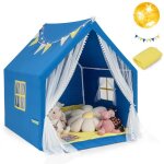 Dreamade tente enfant interieur avec tapis en coton lumi�res etoil�es et double rideaux en forme de ch�teau ...
