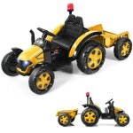 Dreamade tracteur �lectrique v�hicule �lectrique pour enfants 12v avec remorque amovible&t�l�commande&p�dale ...