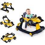 Dreamade trotteur bb evolutif 3 en 1 pliable avec hauteur rglable musique et lumire forme de voiture ...