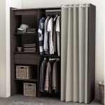 Dressing ouvert avec rideau extensible noir - dr120 - noir - fabriqu� en france - terre de nuit