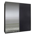 Dressing portes coulissantes clapton 135 cm gris graphite / miroir