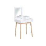 Dressing table with flip - up mirror makeup desk with 2 drawers vanity table writing desk for bedroom ...