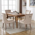 Dripex lot de 4 chaises de salle  manger campagne - pieds en bois massif - chaise de salon en velours ...