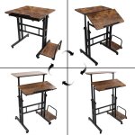 Dripex bureau dordinateur - bureau mobile  hauteur rglable - table dcriture - poste de travail debout ...