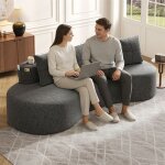 Dripex canap� compress� en lin avec 4 coussinscanap� dangle 3 / 4 places moderne incurv� avec porte - ...