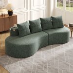 Dripex canap� compress� en lin avec 4 coussinscanap� dangle 3 / 4 places moderne incurv� avec porte - ...