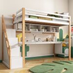 Dripex lit superposé 90×200cm pour enfants avec grand bureau et escaliers de rangementlit maison avec ... Dripex lit superposé 90×200cm pour enfants avec grand bureau et escaliers de rangementlit maison avec ...