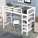Dripex lit sur�lev� 90 x 200cm avec compartiments de rangementlit avec bureau et et �tag�res pour enfant ...