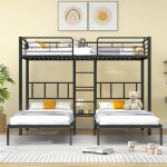 Dripex lit triple 90x200cm avec échelle pour enfantslit en fer 90x200cm×3 avec barrière antichute et ... Dripex lit triple 90x200cm avec échelle pour enfantslit en fer 90x200cm×3 avec barrière antichute et ...