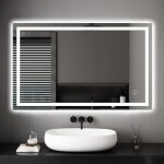 Dripex miroir salle de bain 60x80cm avec 20 watt clairage anti - bue dimmable interrupteur tactile ...