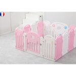 Dripex parc bb 12 + 2 barrire de scurit en plastique pliant avec porte barrire du jeux pour bb(blanc ...