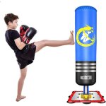 Dripex sac de frappe enfant debout autoportant sac de boxe sur pied bleu avec base  ventouses punching ...