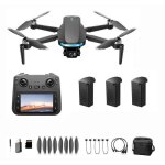 Drone 5g cam�ra hd 108� 5x zoom 50fps eis cardan 3 axes gps retour auto 3 batteries 5km follow me longue ...