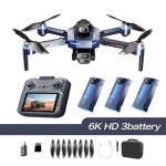 Drone double cam�ra r�solution 6k 720p zoom 5x �cran 43 pouces �vitement dobstacles r�sistance au vent ...
