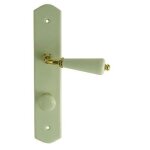 Dt 2000 550140 demi poigne de porte canon porcelaine blanc sur laiton poli condamnation