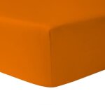 Dublanc drap housse 140 x 190 cm orange - 100 % coton