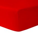 Dublanc drap housse 140 x 190 cm rouge - 100 % coton