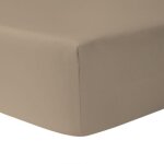 Dublanc drap housse 160 x 190 cm taupe clair - 100 % coton