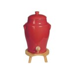 Duhalle - vinaigrier - 4 l - avec robinet - tabouret - rouge flamboyant