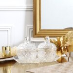 Bonbonni�re - home deco factory - sur plateau en verre - transparent