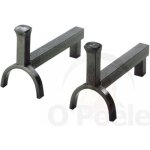 Duo de chenets en acier avec ttes forges lexi?