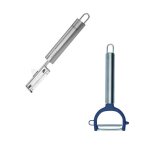 Duo eplucheur � l�gumes pendule 19 cm et rasoir � l�gumes inox et plastique 17 cm fackelmann