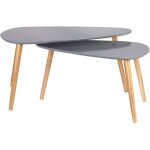 Duo table gigognes - design galet - pin mdf - 80x395x50 cms Duo table gigognes - design galet - pin mdf - 80x395x50 cms