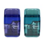 Duo taille - crayon gomme maped connect translucide bleu ou vert