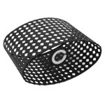 Abat - jour - duokon - ovale en m�tal - gravure laser - compatible e27 / e14 - couleur noire