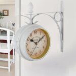 Horloge murale - duokon - vintage - double face - m�tal - blanc
