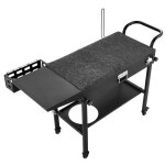 Duoku desserte de jardin pliable pour plancha 787x432 mm ? chariot barbecue 2 �tag�res acier roues avec ...