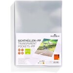 Durable - lot de 100 pochettes coins transparentes a4 - ouverture par le haut et par la droite - 100% ...