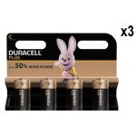 Duracell plus lot de 12 piles alcalines type c 15v lr14 mn1400