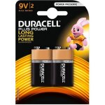Duracell lot de 2 piles plus power 9v
