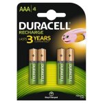 Duracell lot de 4 piles rcr plus 750 mah aaa