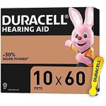 Duracell lot de 60 piles pour appareils auditifs hearing aid code 10 pr70