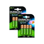 Duracell aa pack de 8 piles rechargeables pr - charges 2500 mah