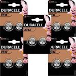 Duracell cr2032 3v pile bouton au lithium - noir - lot de 5 (5 x 2)