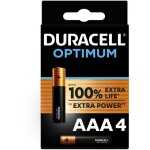 Piles duracell pack de 4 piles alcalines aaa duracell optimum 15 v lr03